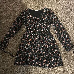 Maurices Black Floral Mini Dress